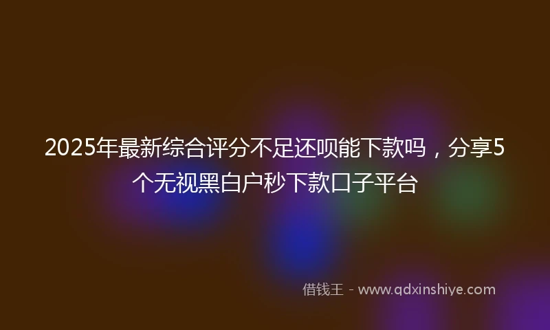 2025年最新综合评分不足还呗能下款吗，分享5个无视黑白户秒下款口子平台