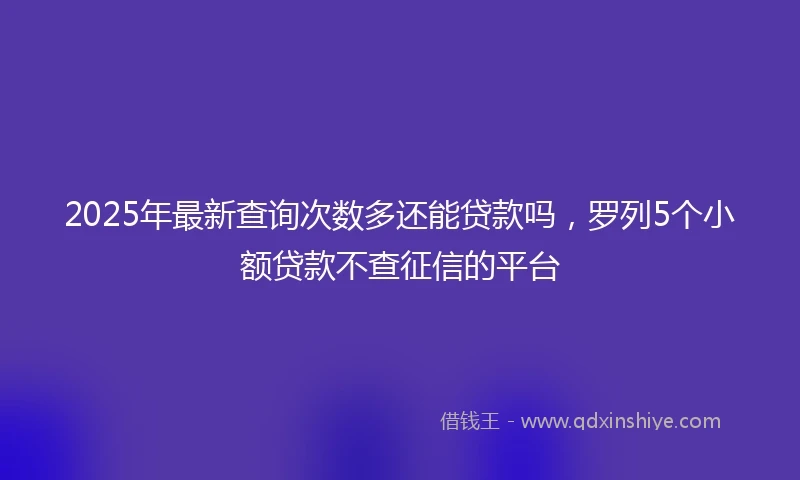 2025年最新查询次数多还能贷款吗，罗列5个小额贷款不查征信的平台