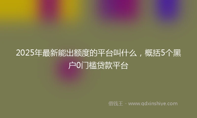 2025年最新能出额度的平台叫什么，概括5个黑户0门槛贷款平台