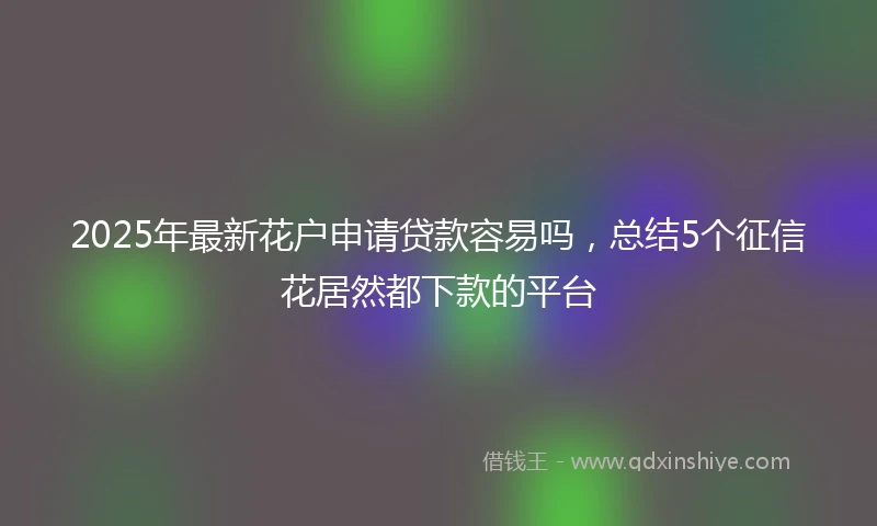 2025年最新花户申请贷款容易吗，总结5个征信花居然都下款的平台