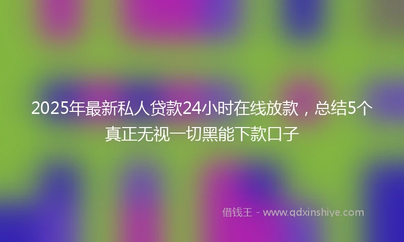 2025年最新私人贷款24小时在线放款，总结5个真正无视一切黑能下款口子