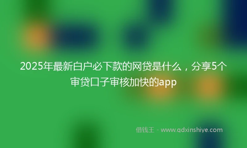 2025年最新白户必下款的网贷是什么，分享5个审贷口子审核加快的app