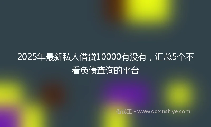 2025年最新私人借贷10000有没有，汇总5个不看负债查询的平台