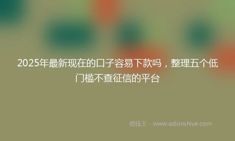2025年最新现在的口子容易下款吗，整理五个低门槛不查征信的平台