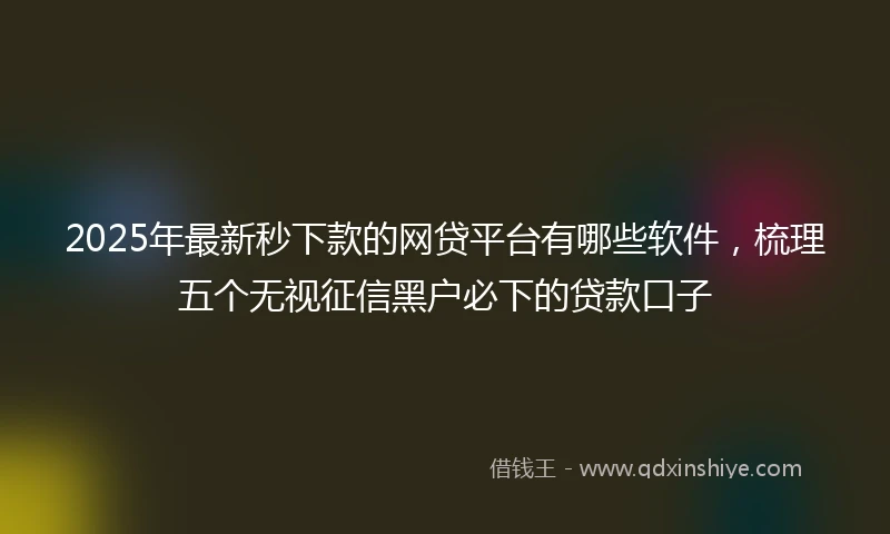 2025年最新秒下款的网贷平台有哪些软件，梳理五个无视征信黑户必下的贷款口子