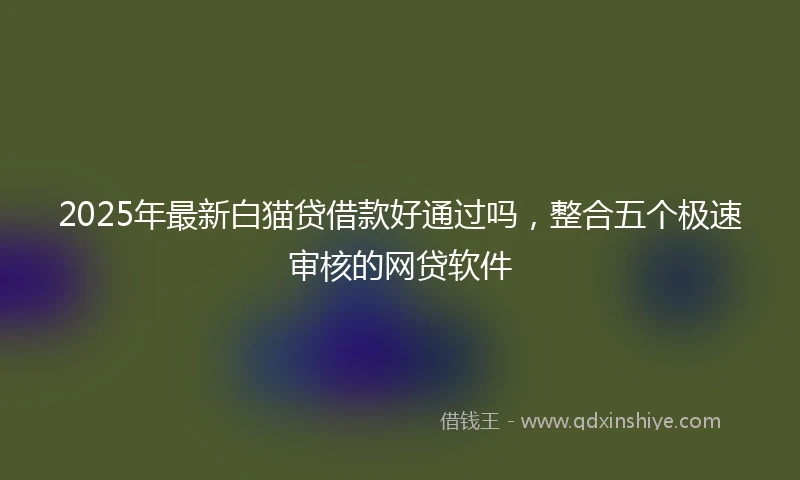 2025年最新白猫贷借款好通过吗，整合五个极速审核的网贷软件