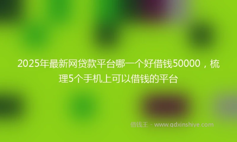 2025年最新网贷款平台哪一个好借钱50000,梳理5个手机上可以借钱的平台
