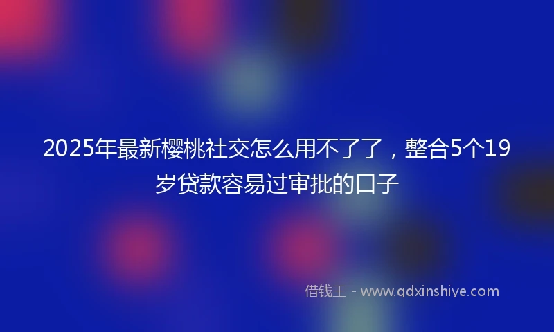 2025年最新樱桃社交怎么用不了了，整合5个19岁贷款容易过审批的口子