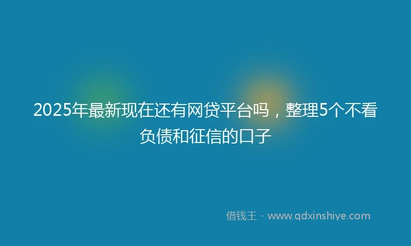 2025年最新现在还有网贷平台吗，整理5个不看负债和征信的口子
