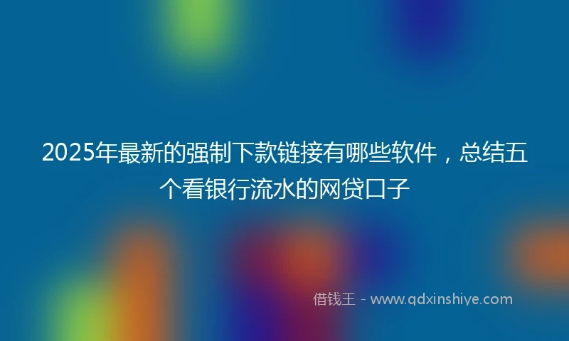 2025年最新的强制下款链接有哪些软件，总结五个看银行流水的网贷口子