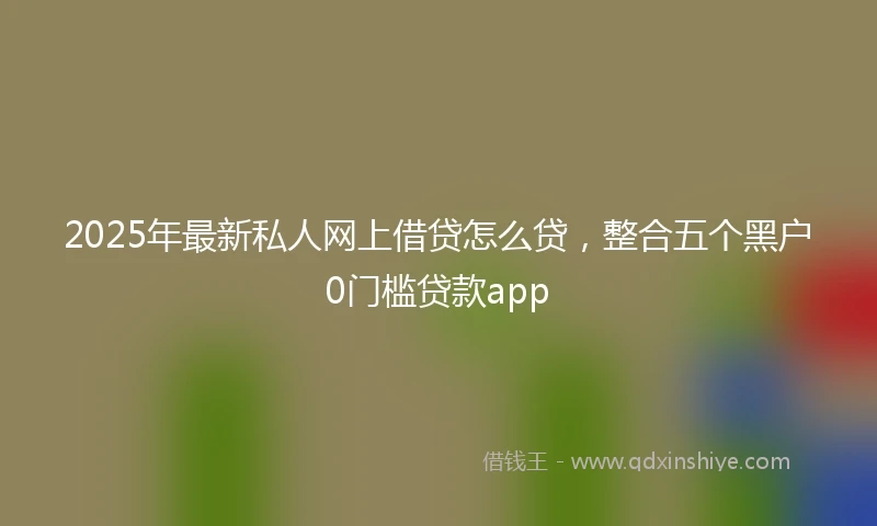 2025年最新私人网上借贷怎么贷，整合五个黑户0门槛贷款app