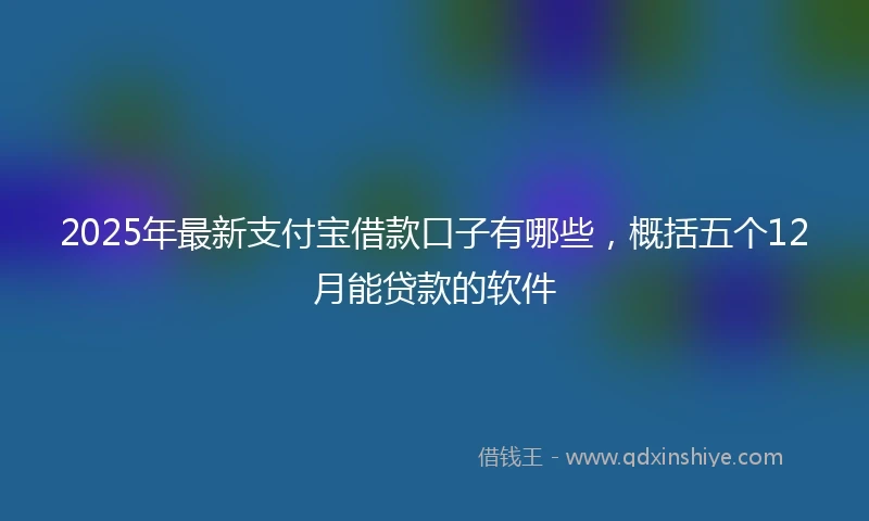 2025年最新支付宝借款口子有哪些，概括五个12月能贷款的软件