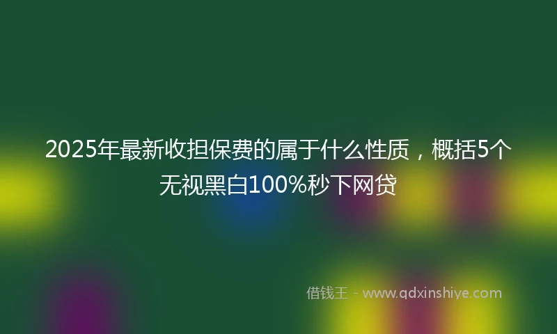 2025年最新收担保费的属于什么性质，概括5个无视黑白100%秒下网贷