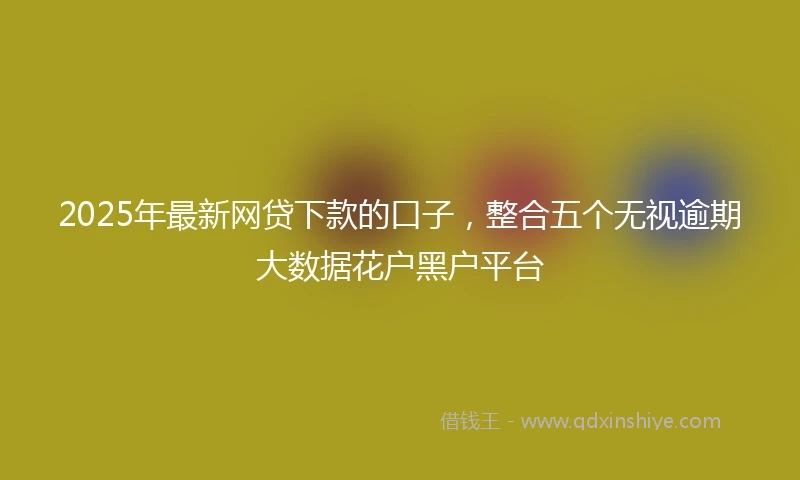 2025年最新网贷下款的口子，整合五个无视逾期大数据花户黑户平台