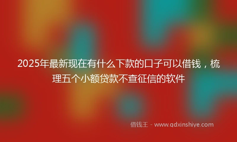 2025年最新现在有什么下款的口子可以借钱，梳理五个小额贷款不查征信的软件
