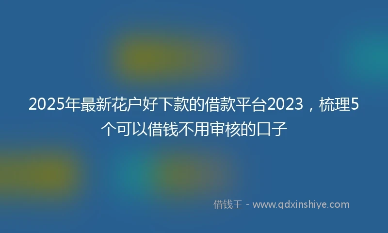 2025年最新花户好下款的借款平台2023，梳理5个可以借钱不用审核的口子