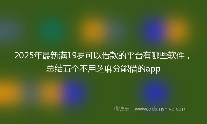 2025年最新满19岁可以借款的平台有哪些软件，总结五个不用芝麻分能借的app