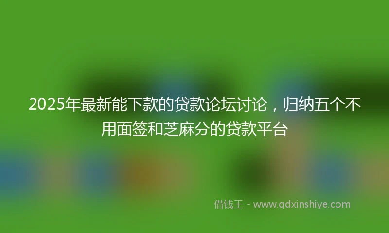 2025年最新能下款的贷款论坛讨论，归纳五个不用面签和芝麻分的贷款平台