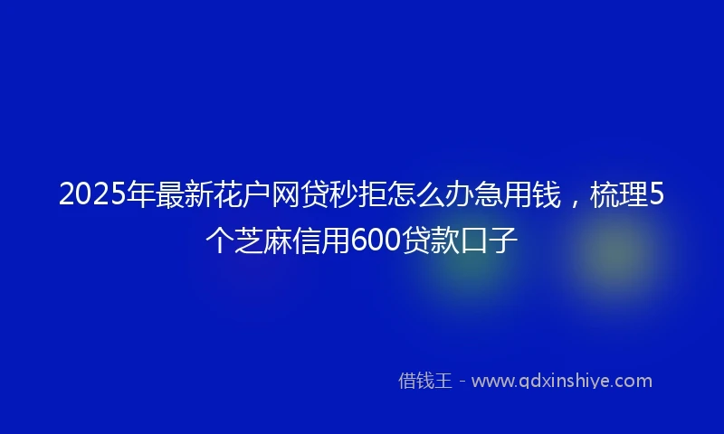 2025年最新花户网贷秒拒怎么办急用钱，梳理5个芝麻信用600贷款口子