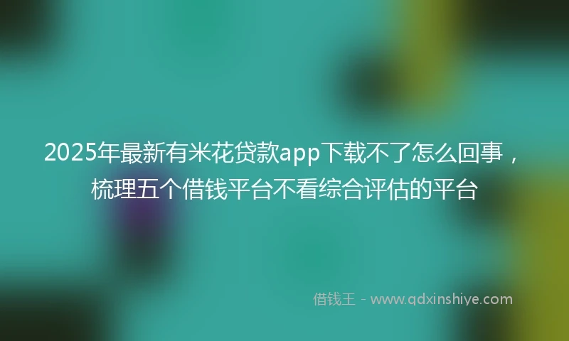 2025年最新有米花贷款app下载不了怎么回事，梳理五个借钱平台不看综合评估的平台