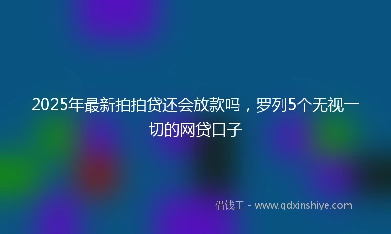 2025年最新拍拍贷还会放款吗，罗列5个无视一切的网贷口子