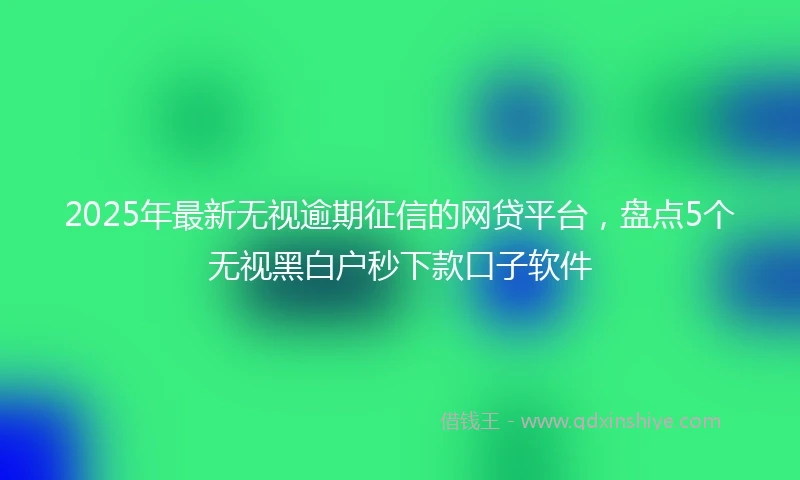 2025年最新无视逾期征信的网贷平台，盘点5个无视黑白户秒下款口子软件