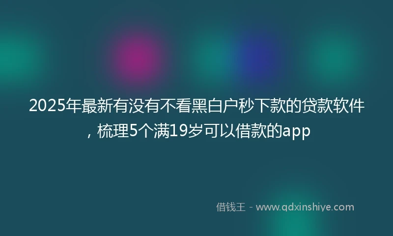2025年最新有没有不看黑白户秒下款的贷款软件，梳理5个满19岁可以借款的app