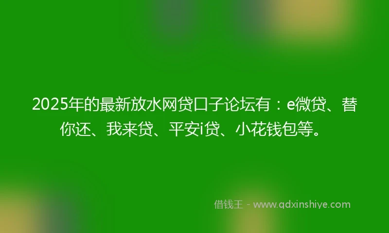 2025年的最新放水网贷口子论坛有：e微贷、替你还、我来贷、平安i贷、小花钱包等。