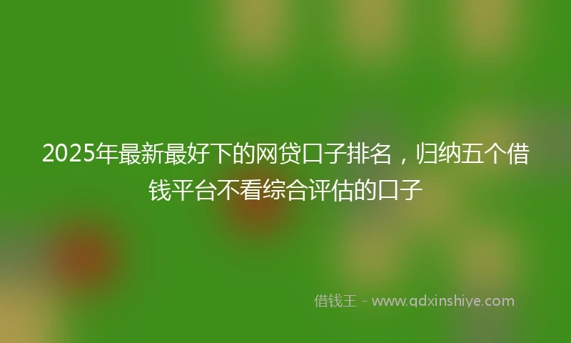 2025年最新最好下的网贷口子排名，归纳五个借钱平台不看综合评估的口子