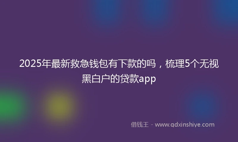 2025年最新救急钱包有下款的吗，梳理5个无视黑白户的贷款app
