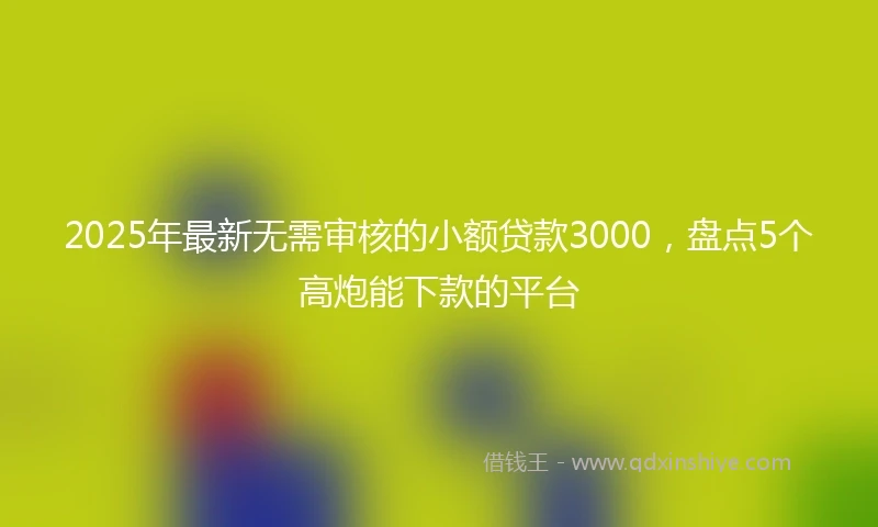 2025年最新无需审核的小额贷款3000，盘点5个高炮能下款的平台