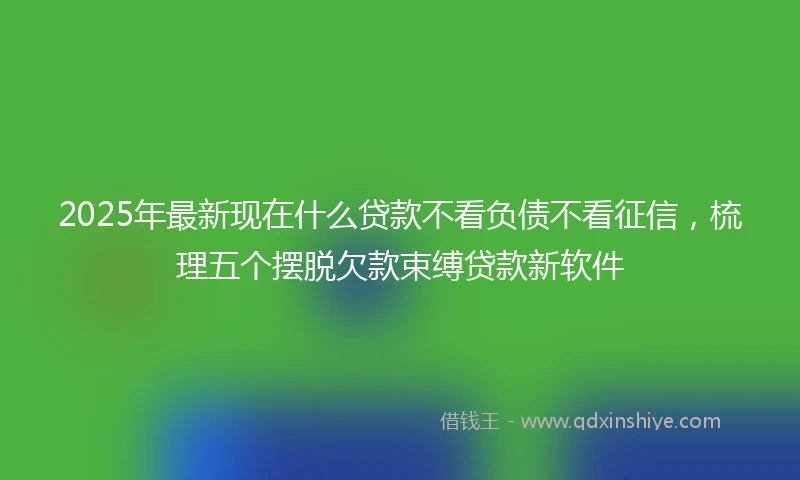 2025年最新现在什么贷款不看负债不看征信，梳理五个摆脱欠款束缚贷款新软件