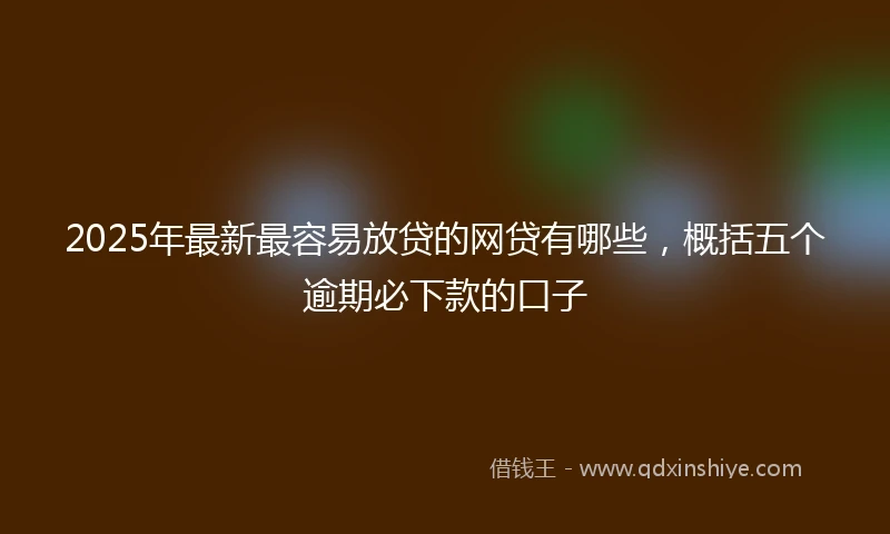 2025年最新最容易放贷的网贷有哪些，概括五个逾期必下款的口子