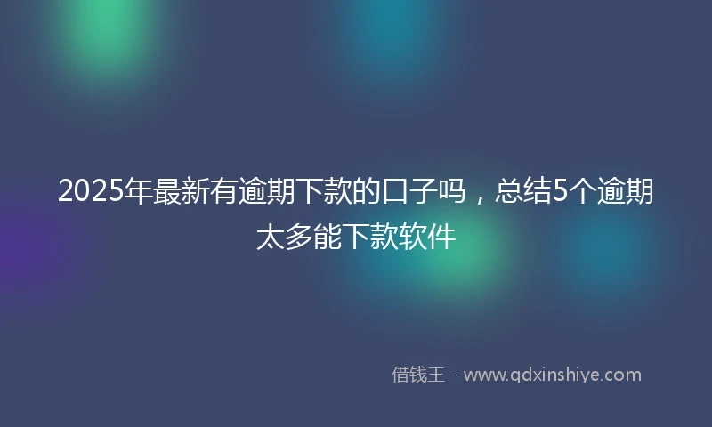 2025年最新有逾期下款的口子吗,总结5个逾期太多能下款软件