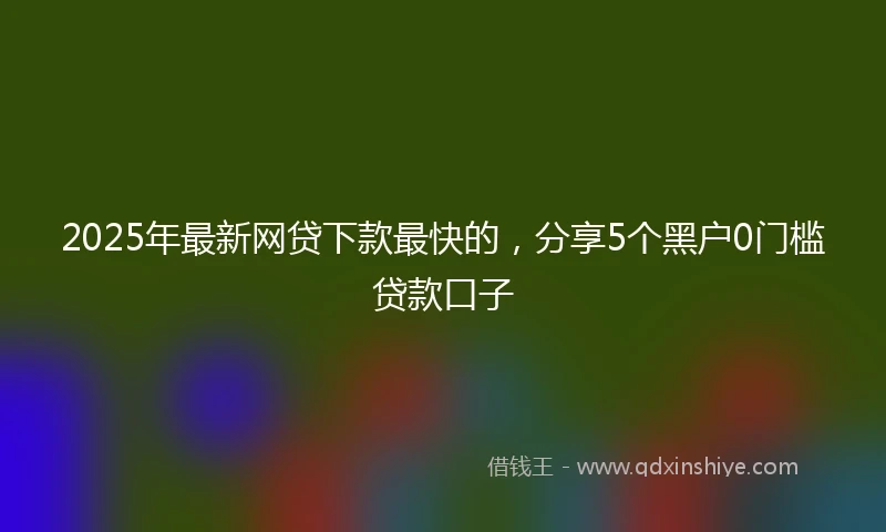 2025年最新网贷下款最快的，分享5个黑户0门槛贷款口子