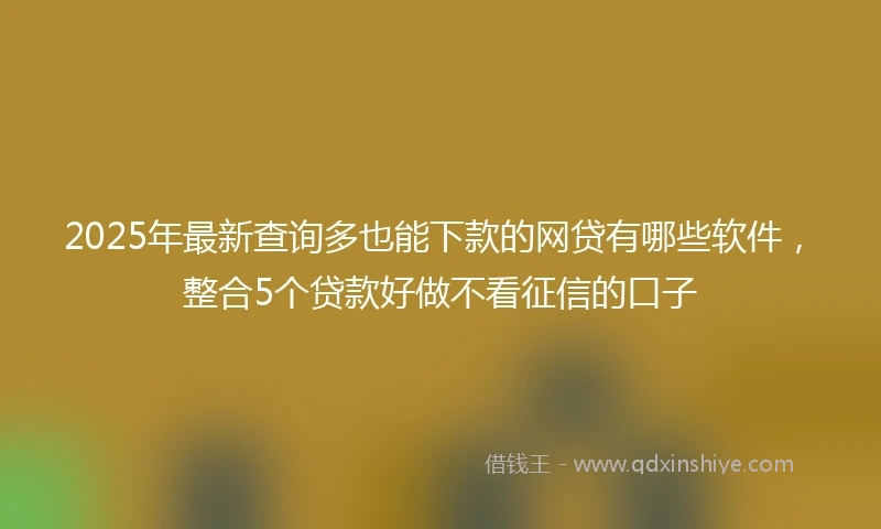 2025年最新查询多也能下款的网贷有哪些软件，整合5个贷款好做不看征信的口子