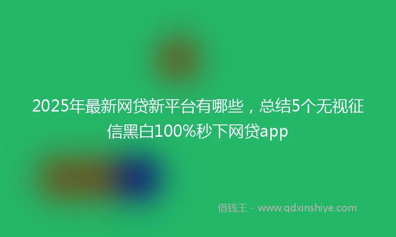 2025年最新网贷新平台有哪些，总结5个无视征信黑白100%秒下网贷app