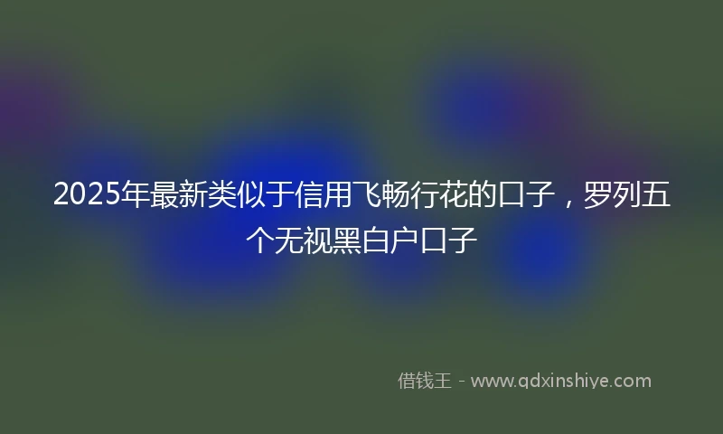2025年最新类似于信用飞畅行花的口子，罗列五个无视黑白户口子