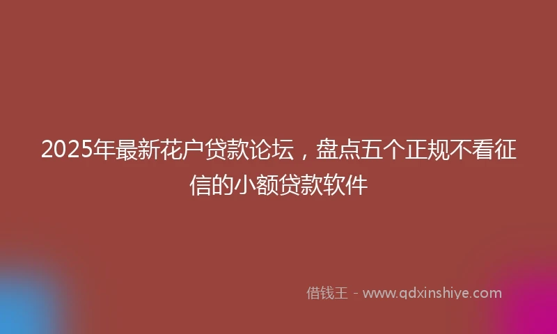 2025年最新花户贷款论坛，盘点五个正规不看征信的小额贷款软件