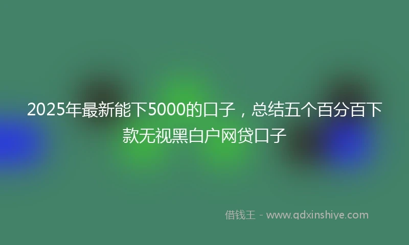 2025年最新能下5000的口子，总结五个百分百下款无视黑白户网贷口子