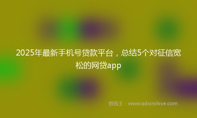 2025年最新手机号贷款平台，总结5个对征信宽松的网贷app