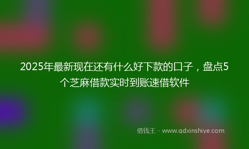 2025年最新现在还有什么好下款的口子，盘点5个芝麻借款实时到账速借软件