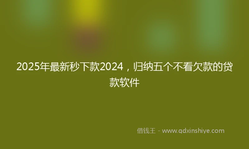 2025年最新秒下款2024，归纳五个不看欠款的贷款软件