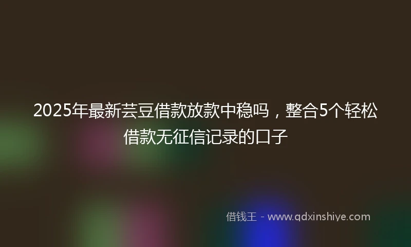 2025年最新芸豆借款放款中稳吗，整合5个轻松借款无征信记录的口子