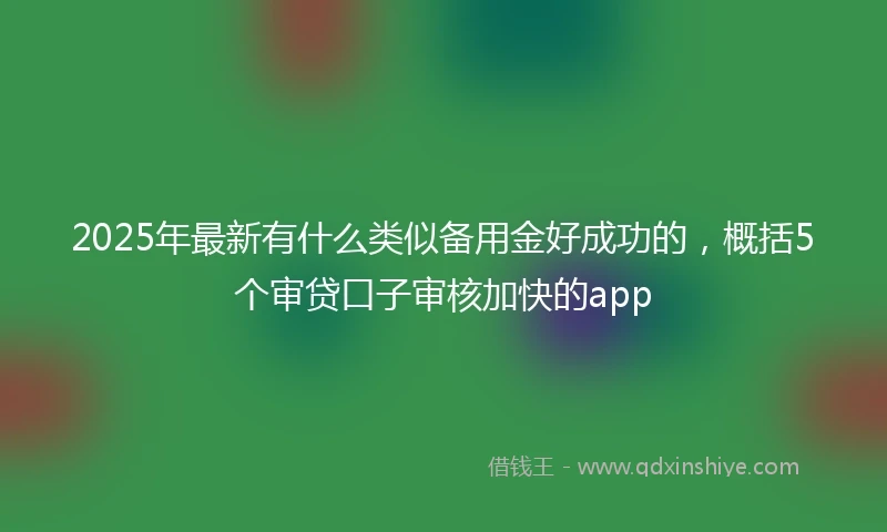 2025年最新有什么类似备用金好成功的，概括5个审贷口子审核加快的app