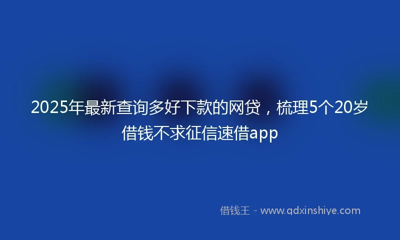 2025年最新查询多好下款的网贷，梳理5个20岁借钱不求征信速借app