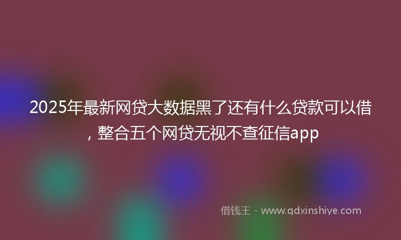 2025年最新网贷大数据黑了还有什么贷款可以借，整合五个网贷无视不查征信app