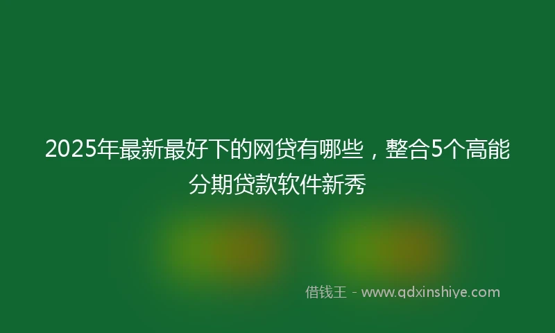 2025年最新最好下的网贷有哪些，整合5个高能分期贷款软件新秀