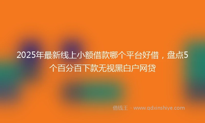 2025年最新线上小额借款哪个平台好借，盘点5个百分百下款无视黑白户网贷