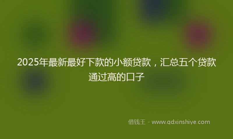 2025年最新最好下款的小额贷款，汇总五个贷款通过高的口子